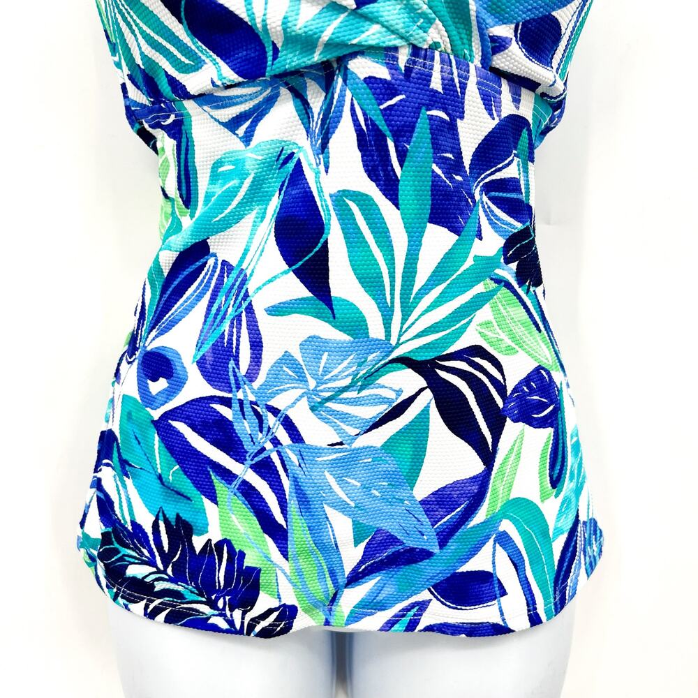 TOMMY BAHAMA Marina Underwire Tankini Medium Beach Glass Blue Island Cays NWT - Picture 6 of 13